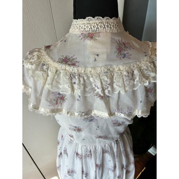 Vintage 70s Gunne Sax Jeunes Filles by Jessica Prairie Dress Size 14 Floral RARE - Picture 5 of 13